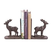Book Ends - Set of 2 Cast Iron Stag Vintage Metal Shelf Bookends Home Accessory Winter Wedding Anniversary Christmas Readers Gift 0.8kg