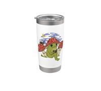 Book Fan Frog with Mushroom Hat Cottagecore Goblincore Stainless Steel Insulated Tumbler
