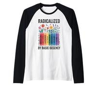 Book Flower Radicalized by Basic Decency Feminist LGBTQ Raglan Baseball Tee