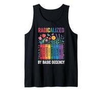 Book Flower Radicalized by Basic Decency Feminist LGBTQ Tank Top