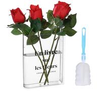 Book Flower Vases for Flowers, Clear Acrylic Flower Vases, Clear Acrylic Book Vase For Flowers Home Decor, Bedroom Living Room Office Table Centerpiece Arrangement