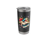 Book Flowers and Butterfly Beautiful Reading Reader Stainless Steel Insulated Tumbler