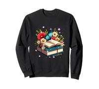 Book Flowers and Butterfly Beautiful Reading Reader Sweatshirt