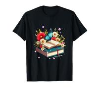 Book Flowers and Butterfly Beautiful Reading Reader T-Shirt