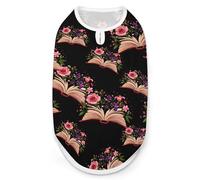 Book Flowers Read Dog Shirts Summer Pet Clothes Comfort T-Shirts Vest Sleeveless Tank Top for Cats Dogs S