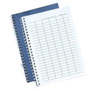 Book for Small Business, Spiral Bound Notebook with Blank Grid Pages, A5 A4 Bookkeeping Record Book for Better Money Management(Vertical A4 Blue)