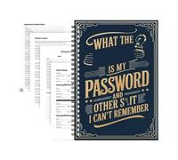 Book for storing and managing passwords, spiral planner with spiral binding, Internet addresses for web addresses, for seniors, women, men, meetings, home, workplace, university
