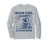 Book Girl Summer Dive Into A Good Book Mermaid Reading Lover Long Sleeve T-Shirt