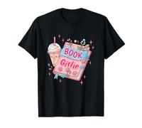 Book Girlie Flower Coffee Aesthetic Fun T-Shirt