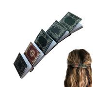 Book Hair Clip, French Barrette Hair Clips, Miniature Book French Fixed Hair Barrette, Handmade Vintage Tiny Books Hair Clip Accessory, Hair Clips for Thick Hair