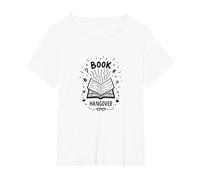 Book Hangover Bibliophile Reading Lover T-Shirt, Women's Plus, White, 1X