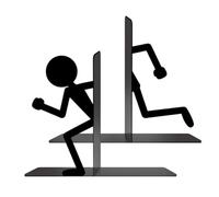 Book Holder For Shelf - Human Shaped Metal Bookends Black 20x15x10cm Book Stopper Divider, Creative Little Figure Books Holder Black Ends To Hold Bookshelf Rack Organizer