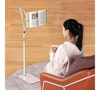 Book Holders for Reading Hands Free - Height Adjustable Floor Stand (55-170cm) | 180° Angle | Ideal for Books, Cookbooks, Magazines | Convenient and Portable