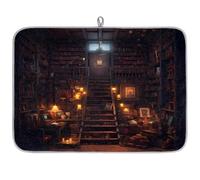 Book House Microfibre Dish Drying Mat Absorbent Dish Drying Drainers Mats for Kitchen Spoon Glass Plate 45.7 x 60.9 cm