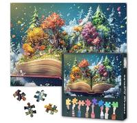 Book Jigsaw Puzzles - 1000 Piece Puzzle for Adults, Spring, Summer, Autumn and Winter Scene Book Difficult Challenging Puzzles, Family Game Night Gift & Home Decor (Natural Scenery) 27 x 20 INCH