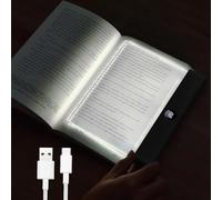 Book Light, 3 Colors Flat LED Reading Lights for Books in Bed with Memory Function, Dimming Timer Book Lamp, Rechargeable Bedside Lamps Book Lovers Gifts for Boys and Girls Women Man (Black)