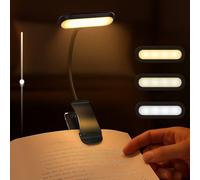 Book Light, Reading Light Book Lamp for Reading at Night,Flexible Reading Lamp with 3 Eye-Protecting Modes, Stepless Dimming, Long Battery Life, 4-Level Power Indicator, USB Rechargeable