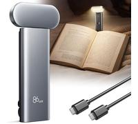 Book Light, Reading Light for Book in Bed, USB Rechargeable LED Night Light with 3 Colors & Limitless Dimming, Aluminum Alloy Bookmark Light for Book Lovers,Gift, Technology Black