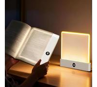 Book Light, Rechargeable Clear LED Flat Book Lights for Reading in Bed at Night with 3 Colors & Timer, Dimmable Panel Plate Book Lamp Full Page Light, Bookish Gifts for Book Lovers