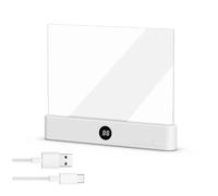 Book Light, Rechargeable Clear LED Flat Reading Light with 3 Colors & Timer, Dimmable Panel Plate Lamp Book Full Page Light for Reading in Bed at Night, Funny Gifts for Readers Kids Women Men (White)