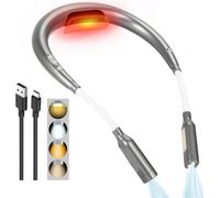 Book Lights for Reading in Bed at Night, Rechargeable Heated Neck Lamp, Portable Hands Free Bendable LED Light Around Neck for Crochet Knitting Crafts Cross Stitch Sewing Needlework Book Lover Gift