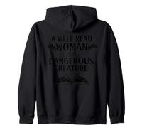 Book Lover A Well Read Woman Is A Dangerous Creature Zip Hoodie