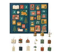 Book Lover Advent Calendars 2025, 24 Days Christmas Countdown Calendar With 25 Acrylic Book Themed 2D Pendant, Collectible Hanging Ornament Holiday Decor For Reader Teacher Teen Adult Men Women