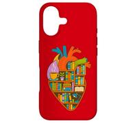 Book Lover Anatomical Heart, Colorful Library Design Case for iPhone 17