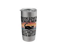 Book Lover Bengal Mom Just One More Chapter Cat Stainless Steel Insulated Tumbler