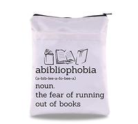 Book Lover Book Sleeve Abibliophobia The Fear of Running Out of Books to Read Book Covers Bookworm Gift Zipper Book Protector (Abibliophobia bs)