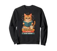 Book Lover Cat Reading Be Kind Library Books Design Sweatshirt