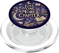 Book Lover Celestial Witchy Cat Just One More Chapter Purple PopSockets PopGrip for MagSafe