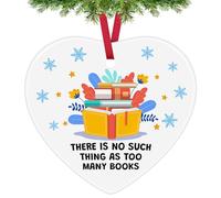 Book Lover Christmas Ornaments Funny Gifts for Reading Lovers Readers Writer Librarian Bookish Gift Ceramic Ornament Reading Book Club Bookworm Christmas Tree Decoration Birthday Retirement Gift