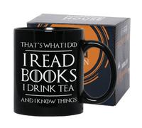 Book Lover Coffee Mug 11oz Black - Read Books Drink Tea - Reading Reader Tea Lover I Know Things Book Addict Book Lover Bookish Novelist Librarian Writer