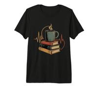 Book Lover Coffee Nurse Heartbeat Reader Librarian Premium T-Shirt