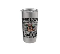 Book Lover German Shepherd Mom Chapter with My Dog Stainless Steel Insulated Tumbler