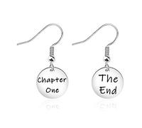 Book Lover Gift Literary Jewelry Chapter One And The End Earrings Bookworm Gift For Women