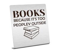 Book Lover Gift Plaque Sign Desk Decor for Reader Book Club Gifts Librarian Gifts Bookish Gifts for Women Men Appreciation gifts for Readers Bibliophiles Home Office Desk Sign Gifts for Writers