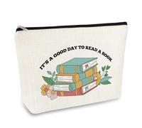 Book Lover Gifts Book Themed Makeup Bag Funny Bookish Gifts Librarians Gift Bookworm Gift for Women Cosmetic Bag Reading Gifts for Book Lovers Reader Book Club Gift for Best Friend Travel Toiletry Bag