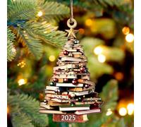 Book lover gifts Christmas Decorations Acrylic Funny Xmas Tree Book Ornament Bookworm and Bibliophile Gift For Women and Men, Readers, Writers, and Librarians For Indoor Personalised Home Accessories