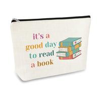 Book Lover Gifts for Women Reader Makeup Bag Reading Lover Book Club Gifts Cosmetic Bag Birthday Christmas Graduation Gifts for Bookish Librarian Bookworm Author Zipper Travel Toiletry Pouch