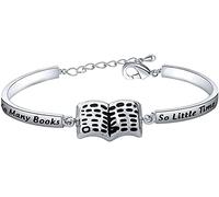 Book Lover Gifts So Many Books So Little Time Book Charm Bracelet Reading Lover Jewelry Bookworm Gift Librarian Gift (Many Books)