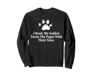Book Lover Golden Retriever Reading Women Funny Literary Dog Sweatshirt