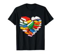 Book Lover Heart Shape Reading Librarian Library Bookworm T-Shirt