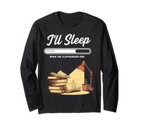 Book Lover I'll Sleep When Cliffhangers End Book Reading Long Sleeve T-Shirt