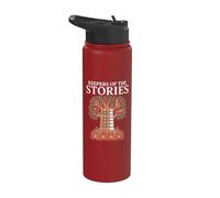 Book Lover Keepers of The Stories Reading Library Librarian Stainless Steel Insulated Water Bottle
