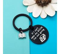 Book Lover Keychain Reading Lover Gift Librarian Gift If I Can't Take My Book I'm Not Going Keyring Reader Writers Bookworm Birthday Christmas Gifts Bibliophile Gifts for Friend