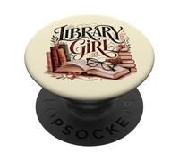 Book Lover Library Girl | Cute Artistic Reading Librarian PopSockets Adhesive PopGrip