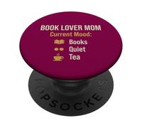Book Lover Mom Mood Books Quiet Tea PopSockets Adhesive PopGrip