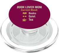 Book Lover Mom Mood Books Quiet Tea PopSockets PopGrip for MagSafe